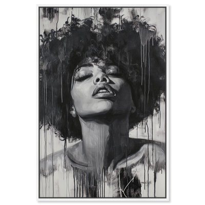 Depths of Silence Canvas Ebony Portrait Art by Art Remedy
