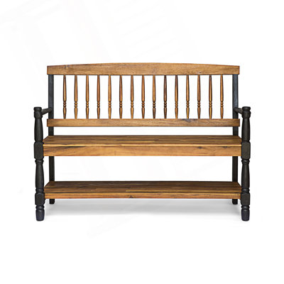Farmhouse Bench With Built-In Shelf