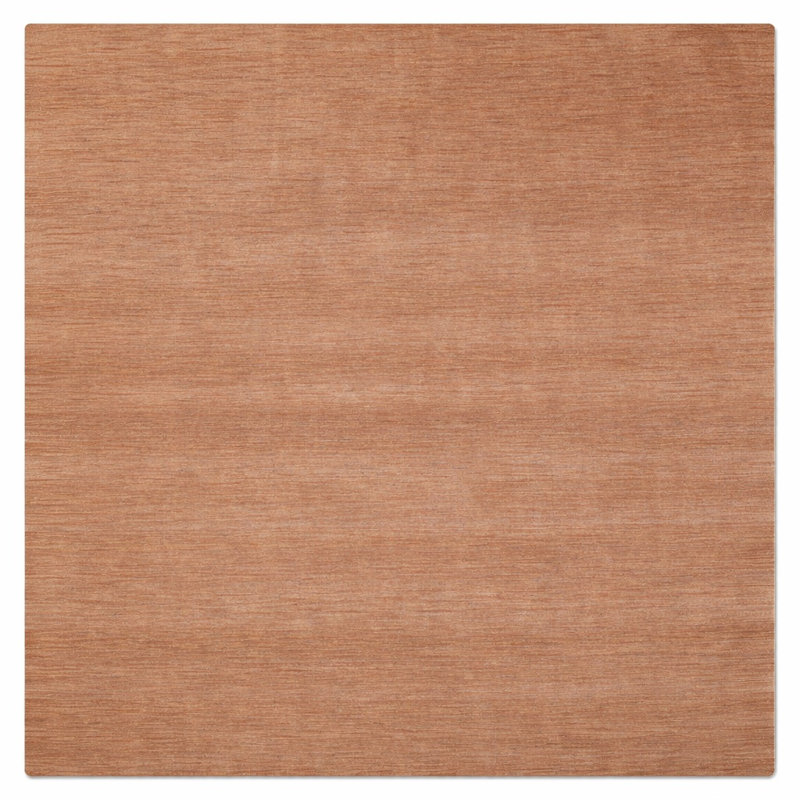 Hand Knotted Loom Wool Eco-Friendly Area Rugs - Square, Camel Color, Plain Solid Design, High Pile Thick Handmade Anti Skid Area Rugs for Living Room, Bed Room
