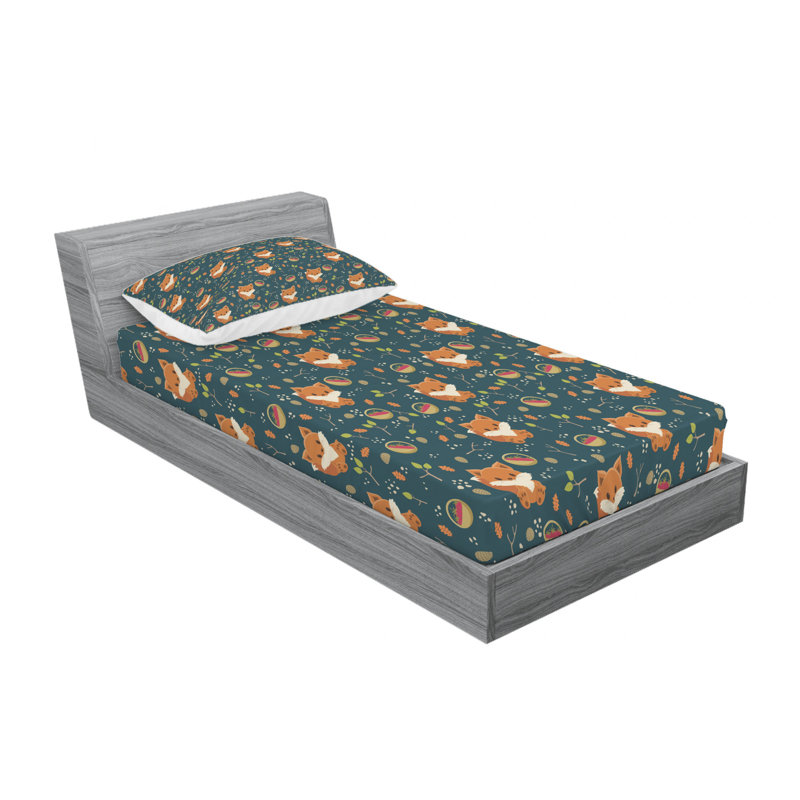 Microfiber Floral Sheet Set, Twin Sheet Set with Fitted Sheet
