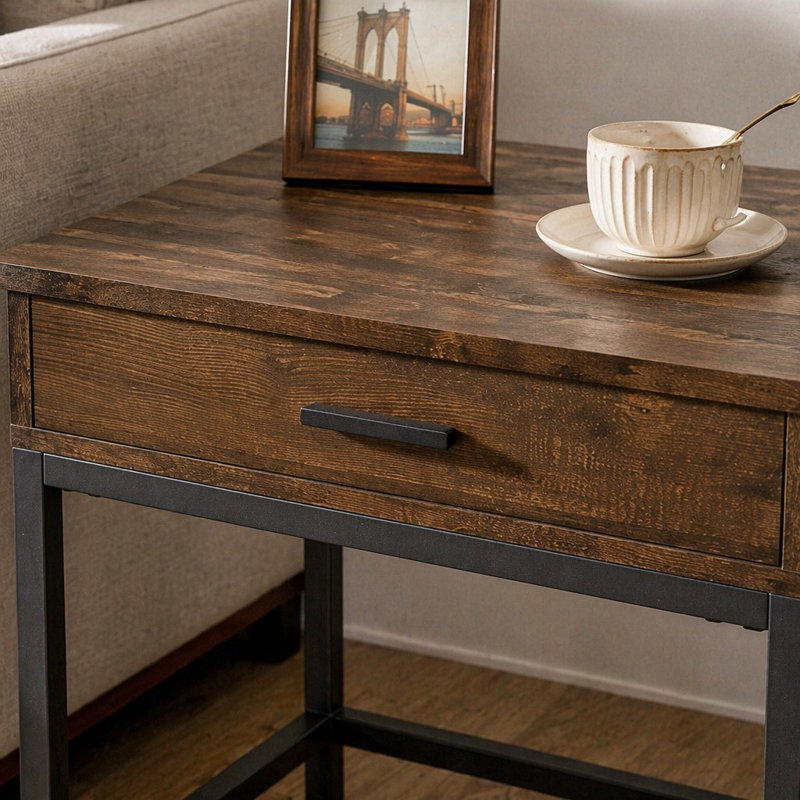 Table de bout carrée, 24.3" H x 26.77" W x 26.77" D, Brown