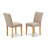5 Piece Dining Set Includes a Rectangle Dining Room Table with Butterfly Leaf and 4 Light Tan Linen Fabric Upholstered Chairs, Oak-1582538631-1582538630