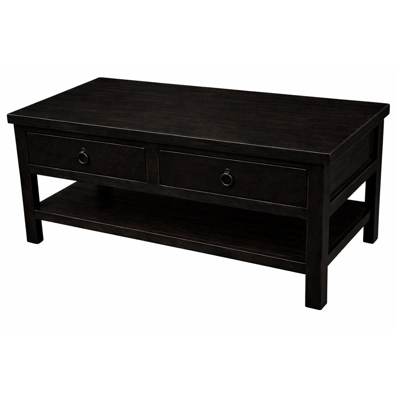 Bloomingdale Solid Wood Coffee Table, Rustic Antique Black