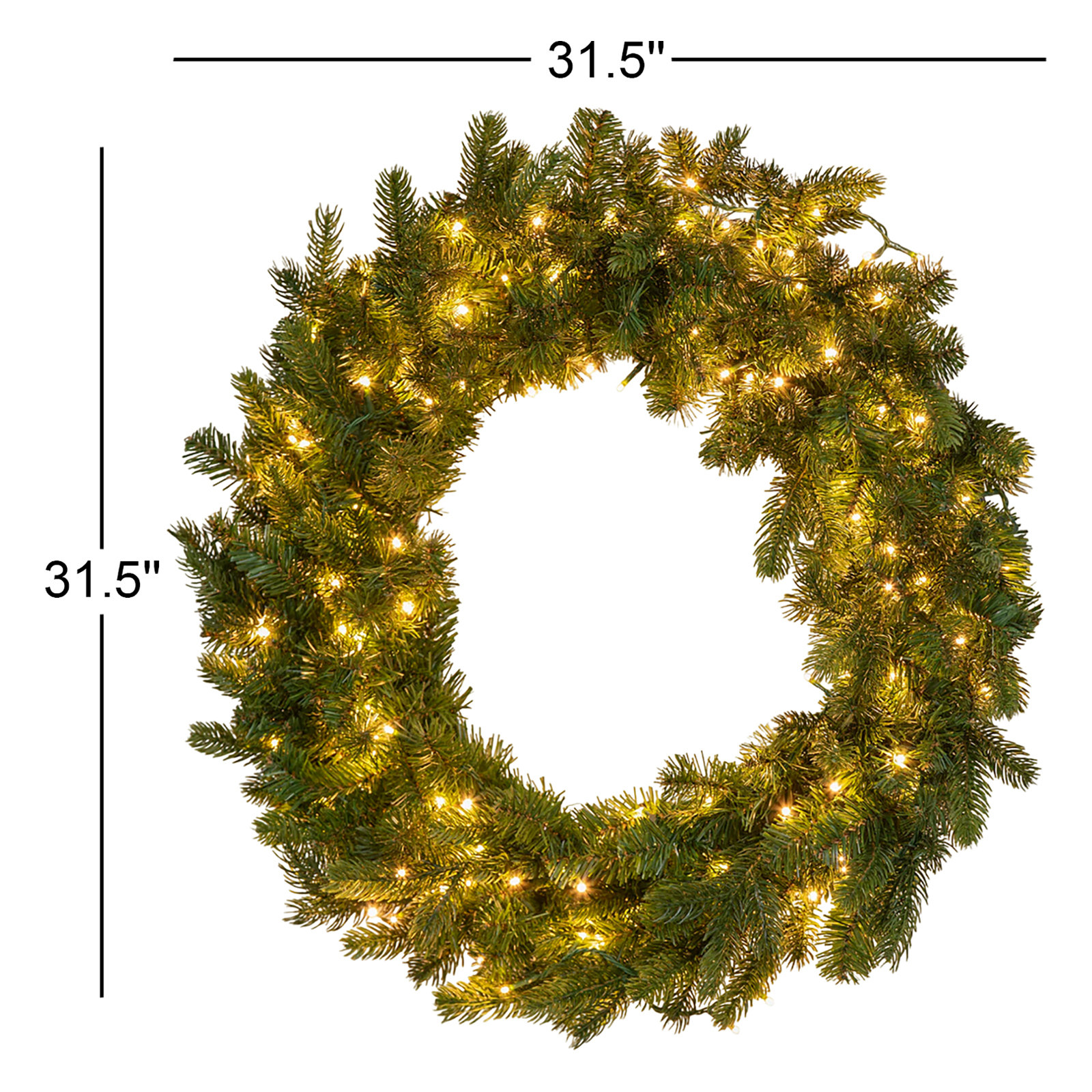 31.5'' Faux Pine Plastic Wreath