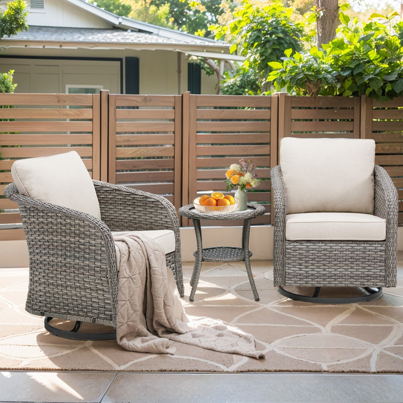 Chaise berçante d'extérieur en osier Buenhomino