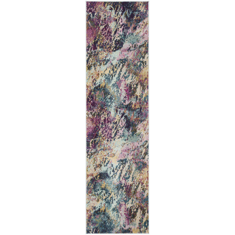 Tapis abstrait Mcintosh Savannah Performance, Tapis de couloir 2 pi 3 po x 8 pi