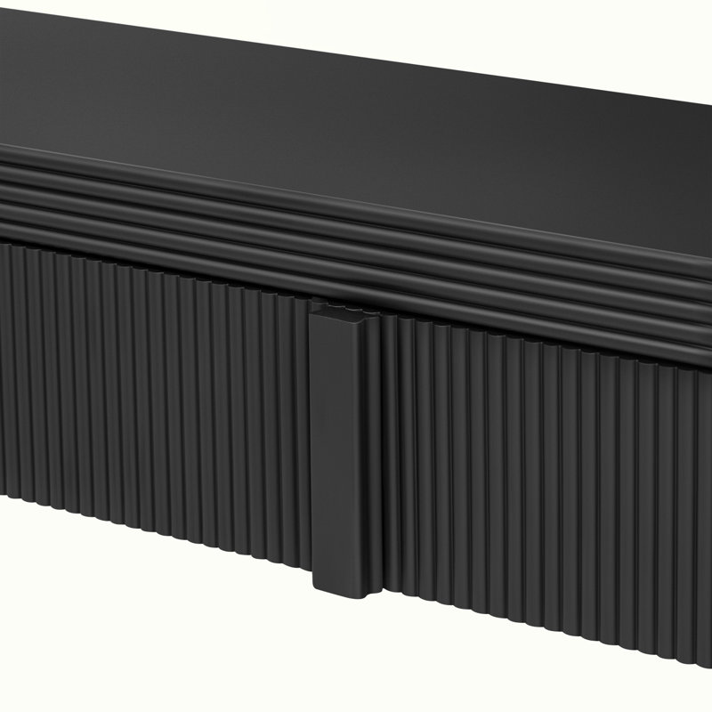 Codel Entry Console Table with Fluted Drawers, Black