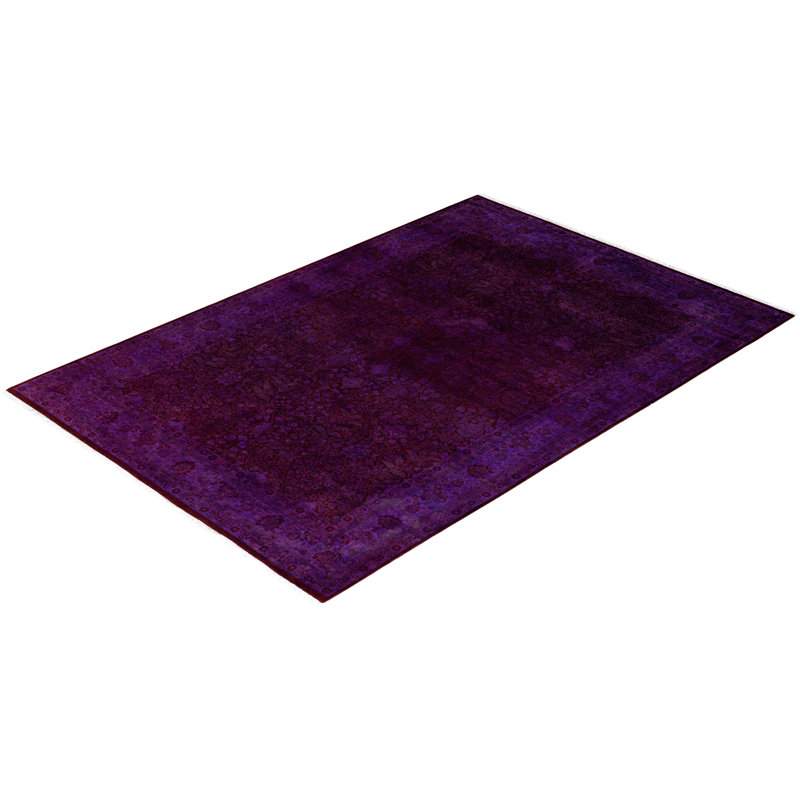 Overdyed One-of-a-Kind 6' 1" X 9' 1" Hand Knotted Area Rug