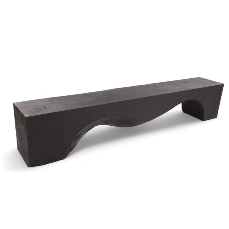 Solid Wood Bench, 17.7" H x 94.5" W x 14.6" D, White
