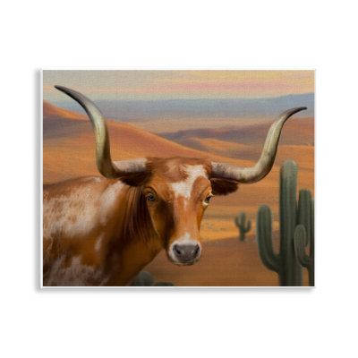Plaque murale Longhorn Western Landscape, design par Matthew Piotrowicz