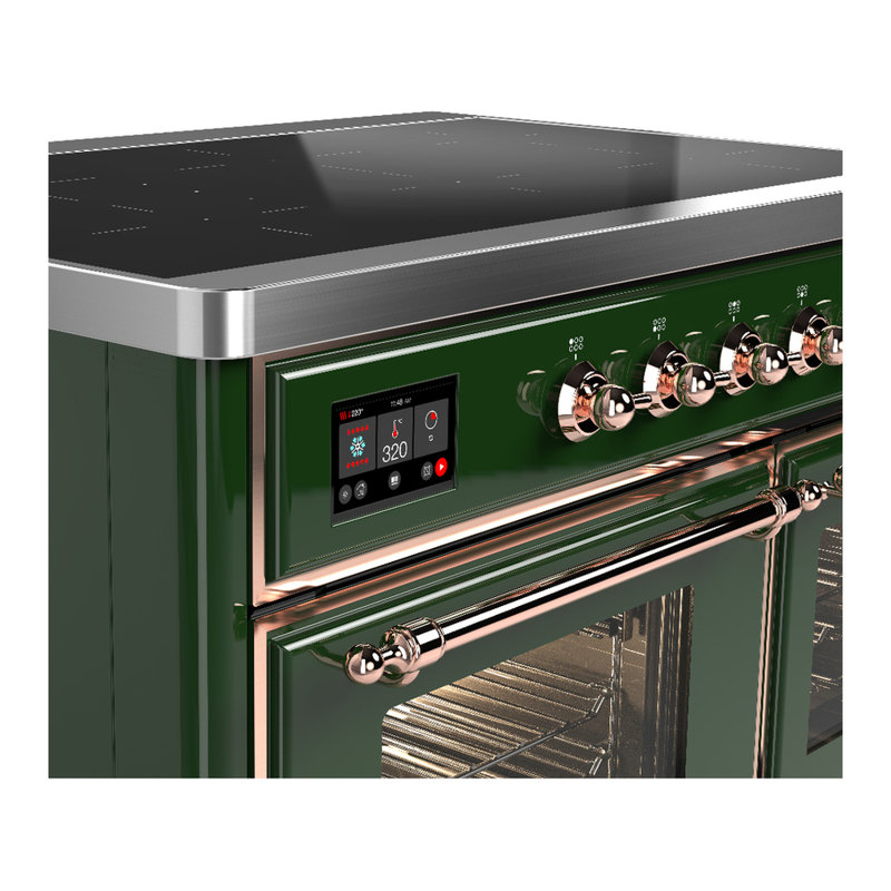 Majestic III Series 40 Inch Induction Range with 6 Induction Elements in Stainless Steel (Brass Trim), Emerald Green, Copper