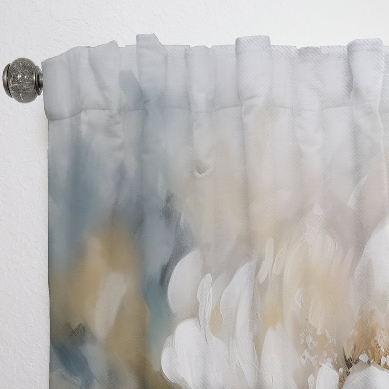 Mélodie des fleurs de lotus blanc - Rideau moderne - Velours obscurcissant - 1 panneau, L 52 po x L 95 po