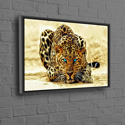 «Blue Eyed Tiger», art mural sur toile de coton pour une décoration intérieure élégante et une mise en valeur «Man Cave»