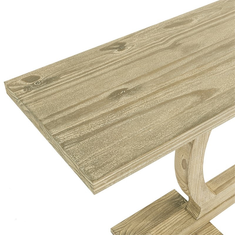  Solid Pine Wood Rectangular Console Table in Barnwood