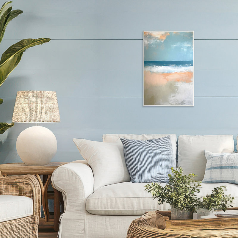«Beautiful Day At Beach», plaque murale abstraite, design par Ramona Murdock, H 15 po x l 10 po
