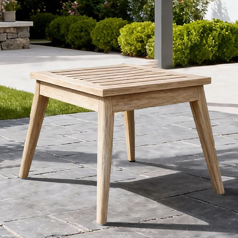 Table d'appoint carrée d'extérieur en acacia