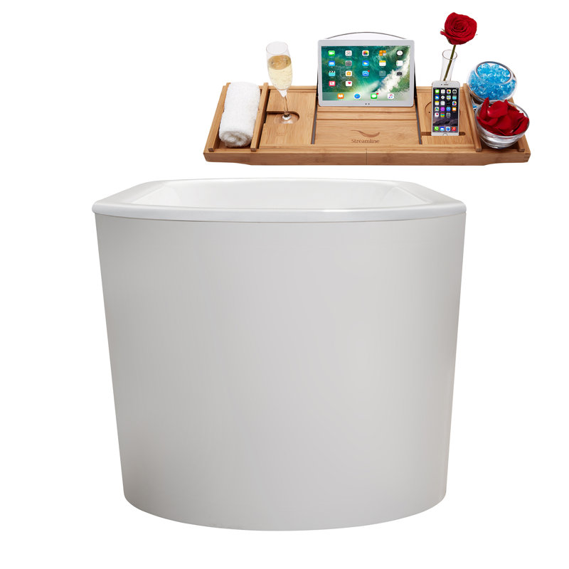 67" x 30" Freestanding Soaking Porcelain Enameled Cast Iron Bathtub