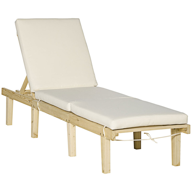 Outdoor Chaise Lounge Chair With Adjustable Backrest And Cushion