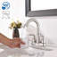 4 in. Centerset 2-Handle Bathroom Sink Faucet with High-Arc Swivel Spout and Drain Assembly, Brushed Nickel-110240596