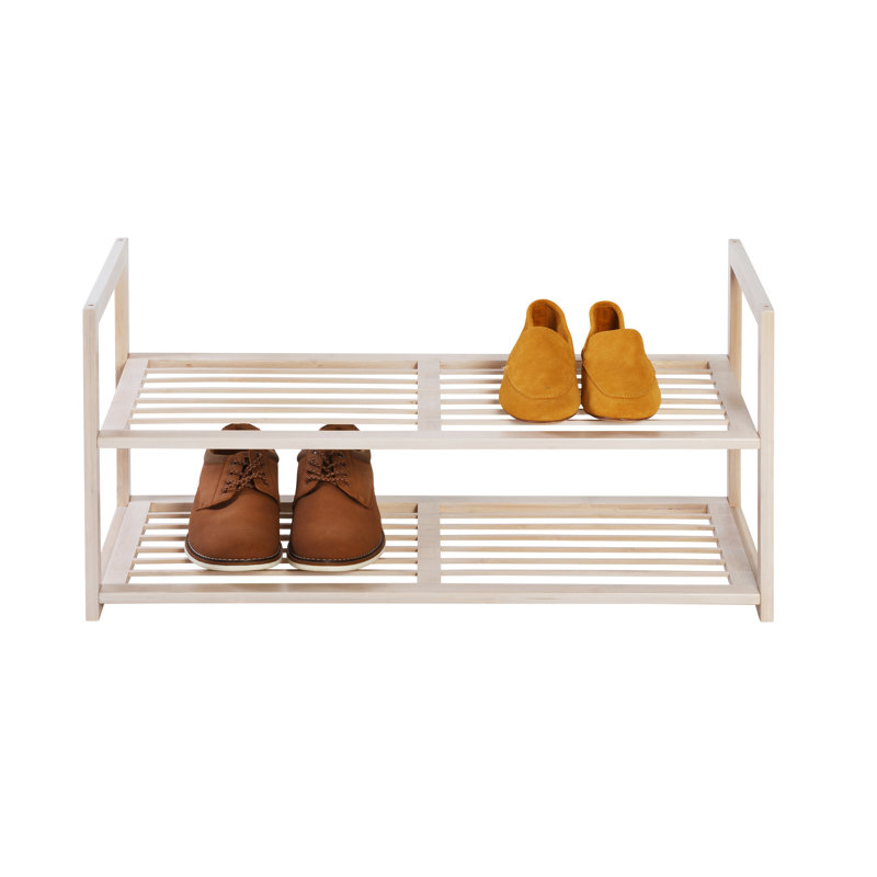 Range-chaussures empilable en bambou 6 paires