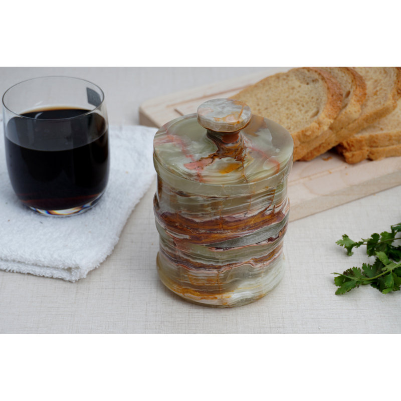 Handmade Marble Green Onyx Dual Salt Cellar