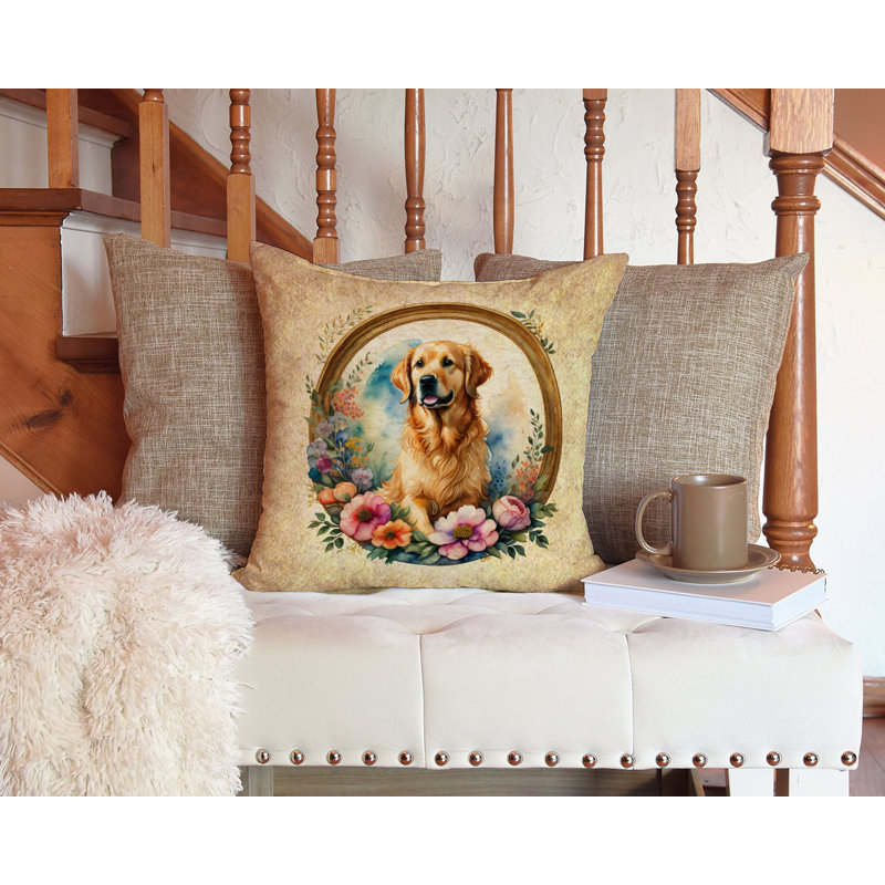Coussin décoratif intérieur / extérieur en polyester , H 14 po x l 14 po x P 3 po
