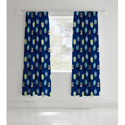 Football Pencil Pleat Room Darkening Curtain