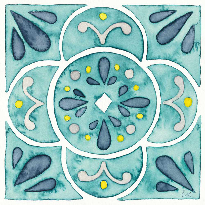 Tuile Garden Getaway VII bleu sarcelle, H 12 po x l 12 po