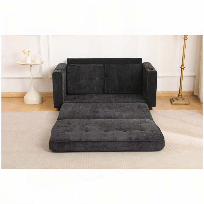 Canapé-lit convertible en futon, Noir