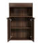 Armoire de rangement pour salle de bain avec 2 portes en rotin, autoportante avec tablette réglable et rangement ouvert pour le salon, le couloir-259733171