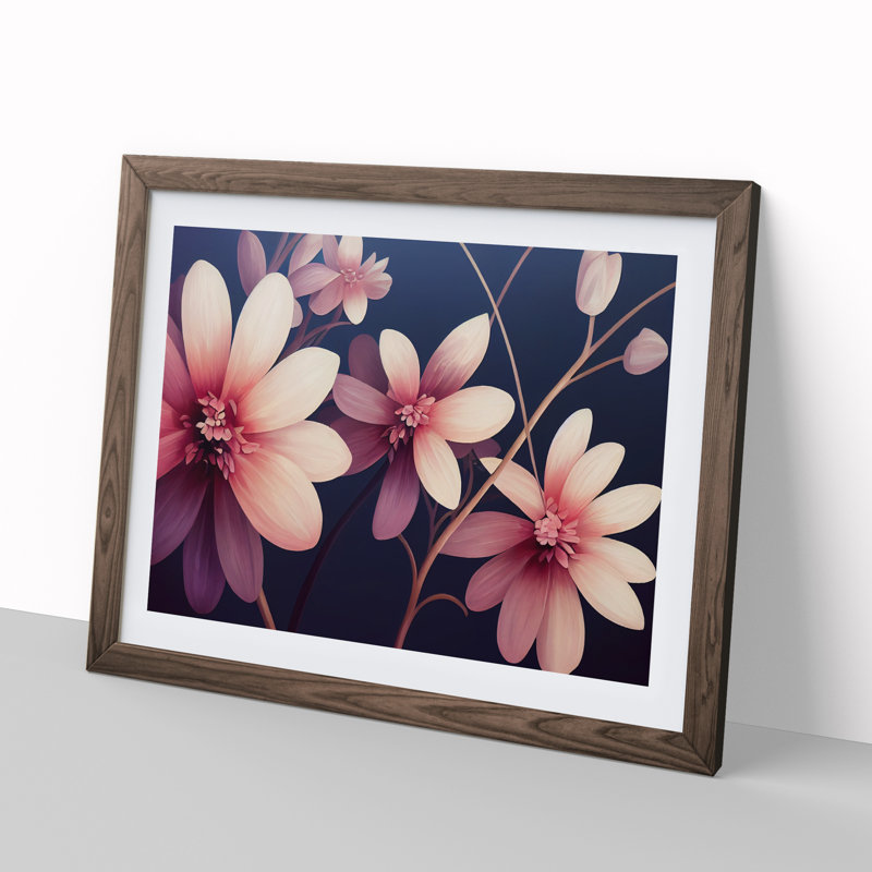 Ravishing Flowers - Single Picture Frame Print, 34cm H x 46cm W x 2cm D, Walnut Framed