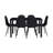 7-Piece Rectangular Tempered Glass Dining Table and Chair Set