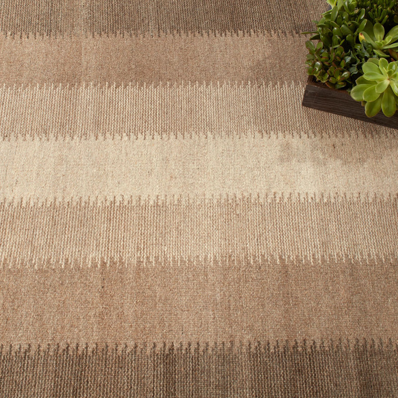 Ronan Ikat Natural Handwoven Wool Rug, Rectangle 2' x 3'