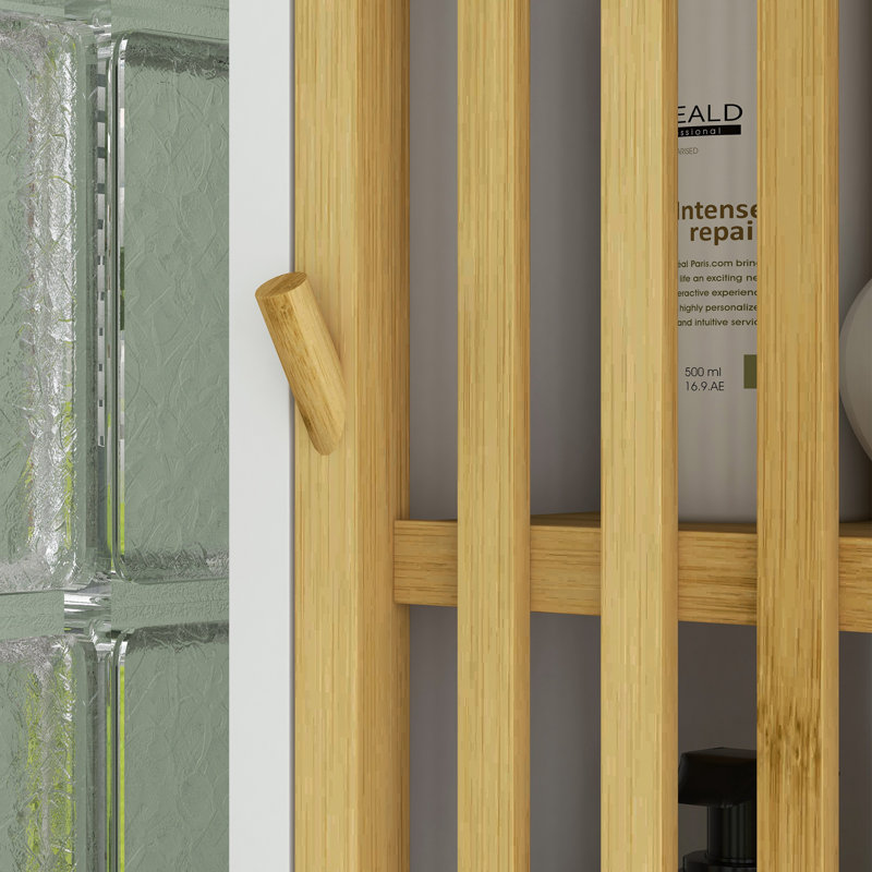 Manufactured Wood, Bamboo Freestanding Bathroom Cabinet