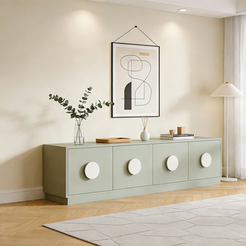 Meuble télé de style moderne et minimaliste, Vert clair