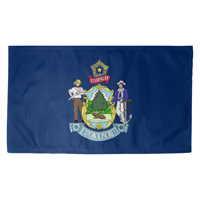 Tapis de porte d’intérieur maine flag Fawcett, Rectangulaire 7 pi 2 po x 5 pi 4,5 po