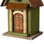 11.25"H Vintage Green Distressed Solid Wood Decorative Birdhouse
