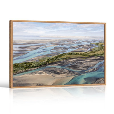 Art mural sur toile paysage tressé turquoise