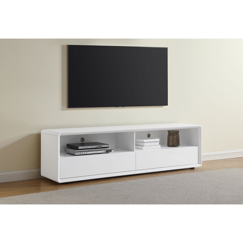 Meuble télé contemporain 71,15 po, blanc