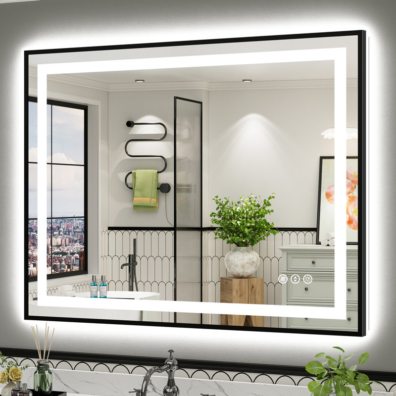 Miroir de salle de bain Matte, Rectangulaire, 48 po x 38 po