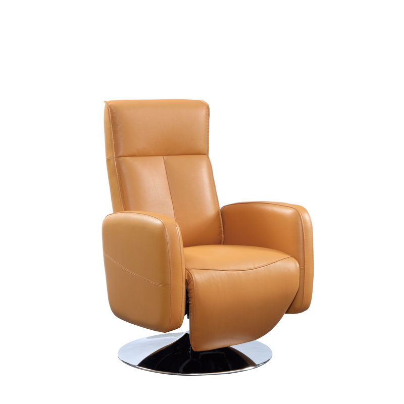 Lucama Upholstered Swivel Power Recliner, Cognac