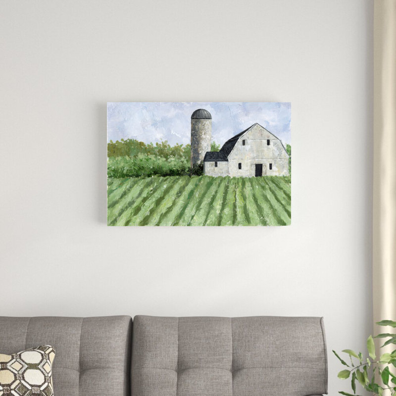 " Painted Barn Green Field ", 20" H x 30" W