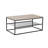 Stylish Coffee Table, Travertine & Black, 37.4 x 16.5 x 21.7 inches | 100% Melamine Coated Particle Board, 0.7 inches Thick | Electrostatic Powder Coated Metal Legs | Modern Marble Design, Perfect for Living Room & Lounge Spaces-199411900