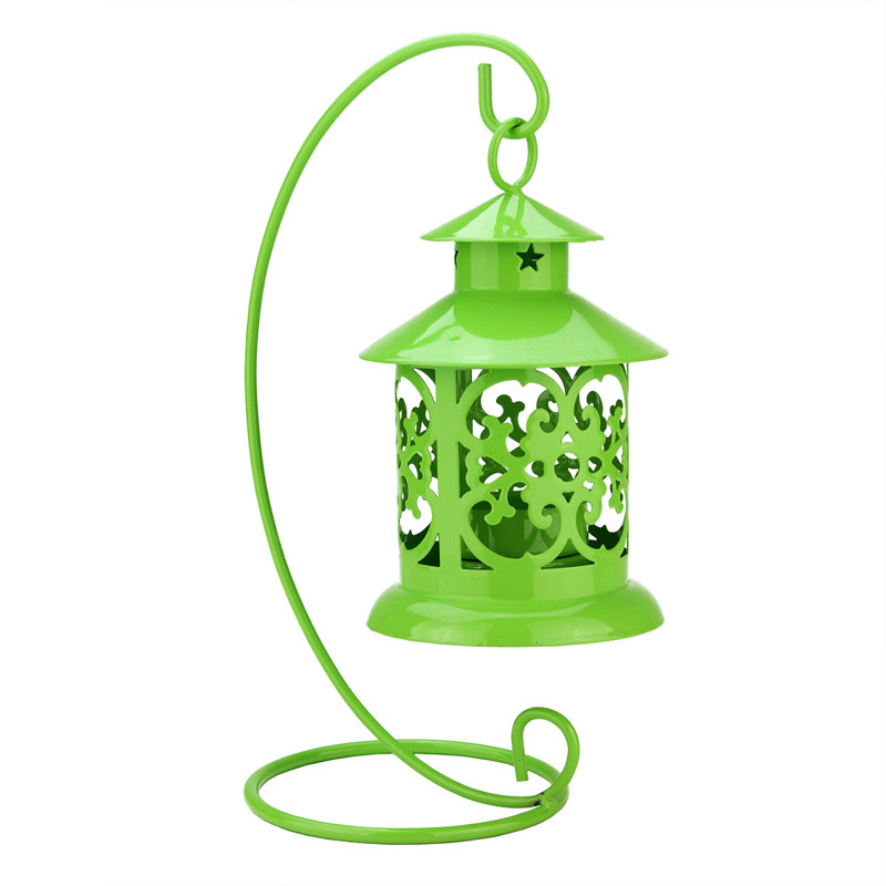 Mini lanterne porte-bougie 8,75 "avec support, vert