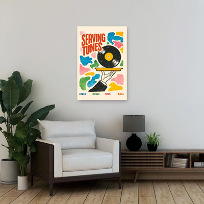 «Serving Up Tunes», art abstrait abstrait coloré