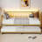 Twin Daybed With Trundle, Day Bed With Charging Station & LED Lights, Metal Sofa Bed Frame With Pull Out Trundle For Living Room, Bedroom, Apartment And Small Spaces, Gold