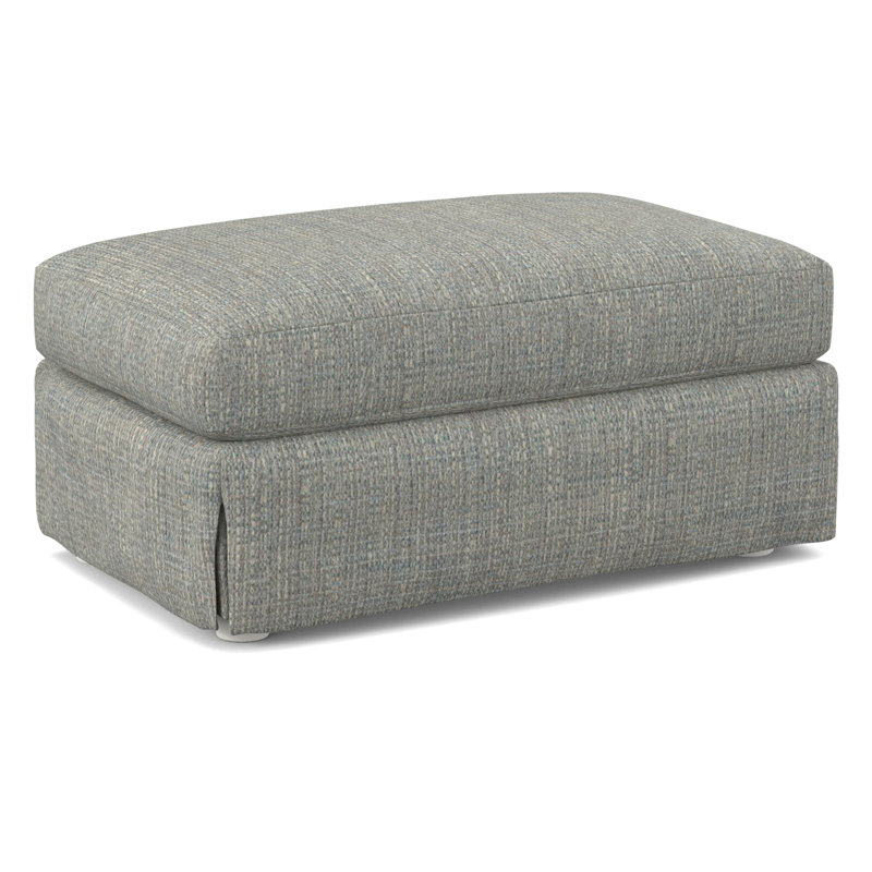 Upholstered Ottoman, White, 61643-61