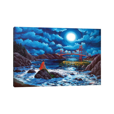 Mermaid At The Golden Gate Bridge by Laura Iverson - Wrapped Canvas Print