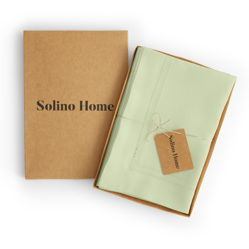 Linen Double Hemstitch - 100% Pue Linen Dinner Napkins, Sage Green