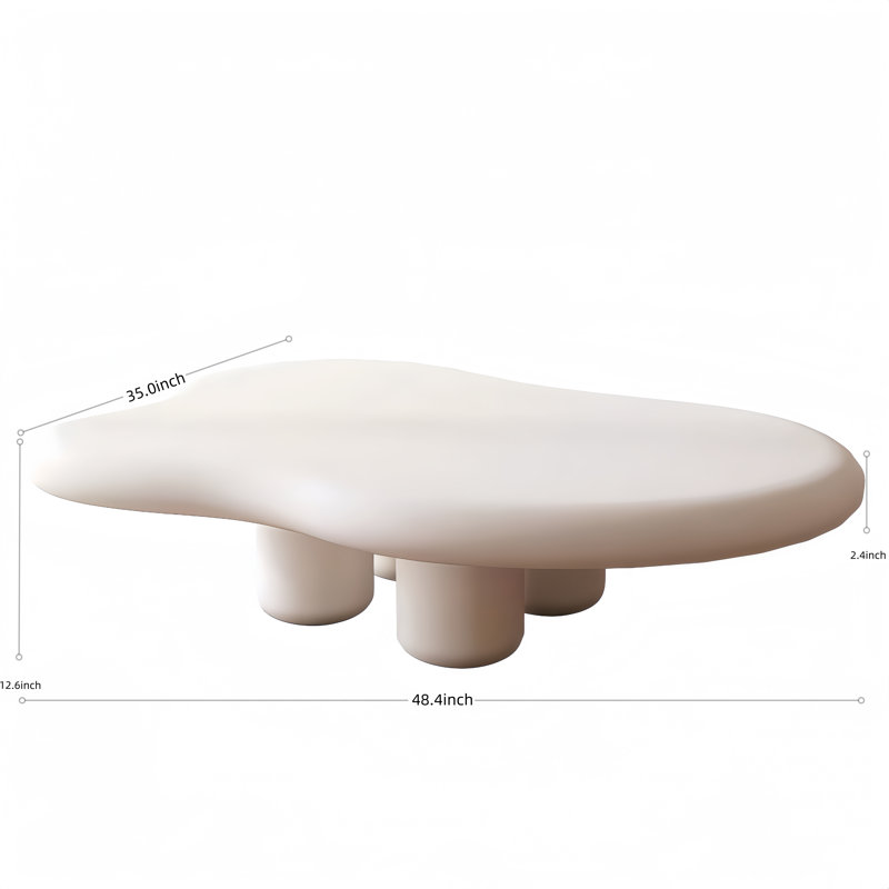 Table basse 48,4 po 48 po, Blanc